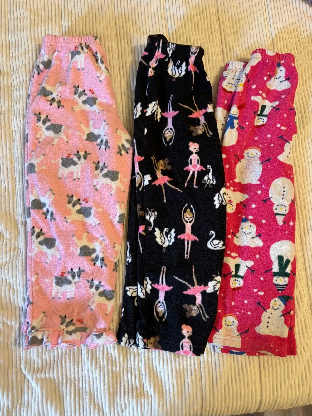 Carter's Girls' Fleece Pajama Bottoms - Pink, Black, Hot Pink
